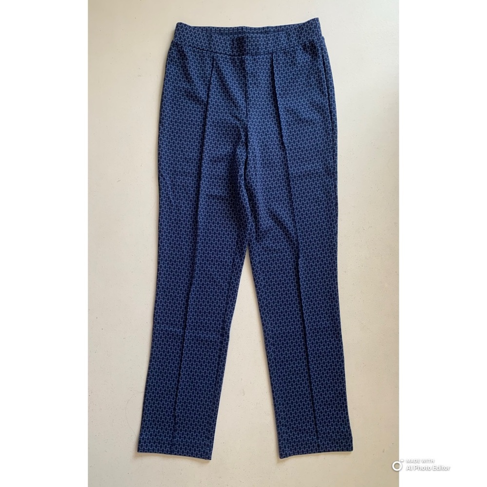 Isaac Mizrahi Live! Tall Blue Jacquard Straight Leg Ankle Pants Size 6T NWOT